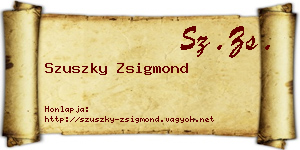 Szuszky Zsigmond névjegykártya