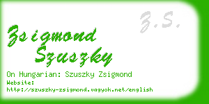 zsigmond szuszky business card